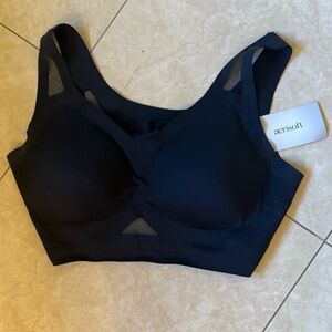 Aerisoft Black Sports Bra - breathable comfort XL NWT